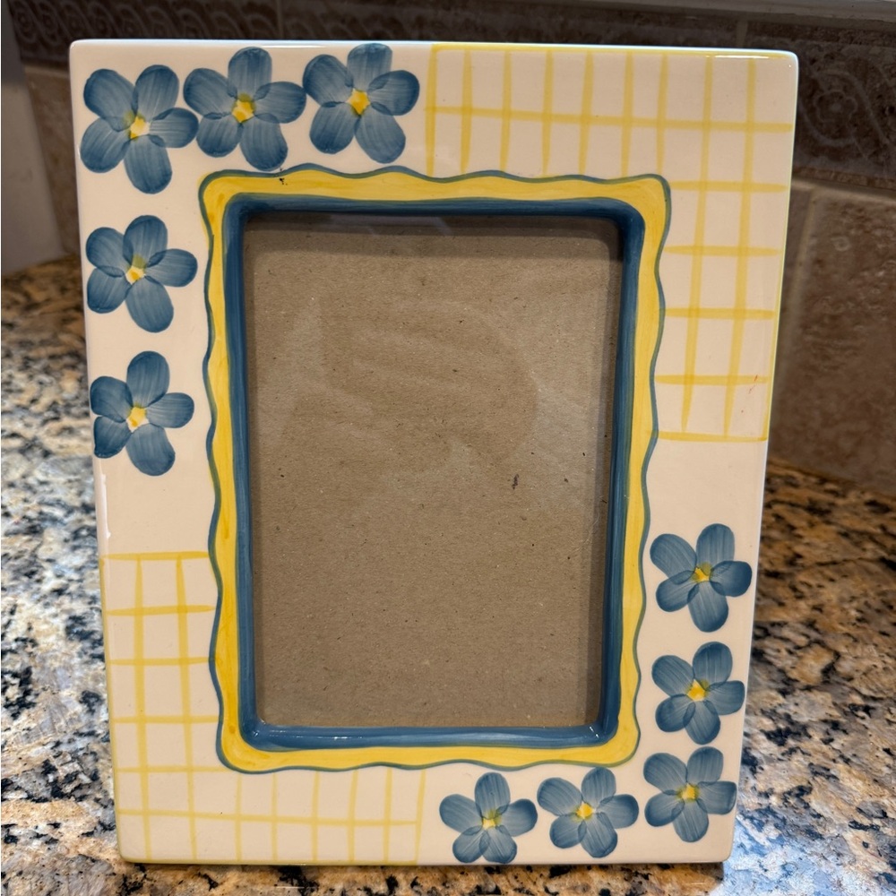 Blue and Yellow 5"x7" Ceramic Photo Frame 1998